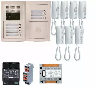 Pack audio 7 bp encastr�, module vigik, centrale, 7 gt1d & alim. (GTBA7E)