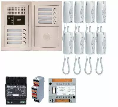 Pack audio 8 bp encastr�, module vigik, centrale, 8 gt1d & alim. (GTBA8E)
