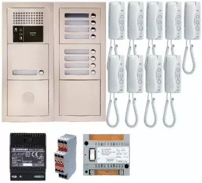 Pack audio 9 bp encastr�, module vigik, centrale, 9 gt1d & alim. (GTBA9E)