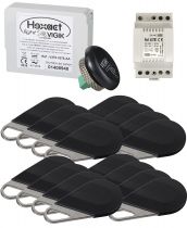 Pack avec 1 centrale helight2 et de 16 badges hecv2n programmés avec alim. 40781 (HEPACK16)