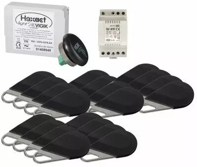 Pack avec 1 centrale helight2 et de 20 badges hecv2n programm�s avec alim. 40781 (HEPACK20)