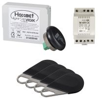 Pack avec 1 centrale helight2 et de 4 badges hecv2n programmés avec alim. 40781 (HEPACK4)