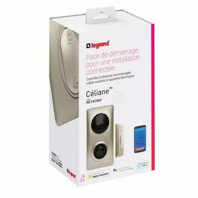 Pack de d�marrage installation connect�e C�liane with Netatmo 1 prise Control + 1 commande D�part/Arriv�e - titane (067770)