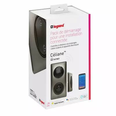 Pack de d�marrage installation connect�e C�liane with Netatmo 1 prise Control + 1 commande D�part/Arriv�e - graphite (064890)