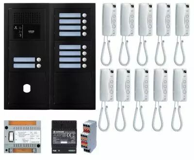 Pack GT audio 10 BP programm� avec platine fa�ade noire satin (GTBA10EB)