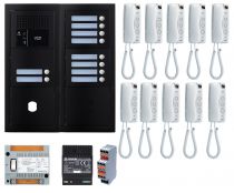 Pack GT audio 10 BP programmé avec platine façade noire satin (GTBA10EB)