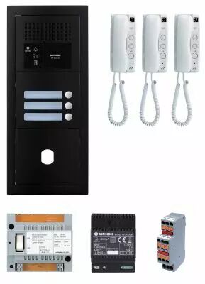 Pack GT audio 3 BP programm� avec platine fa�ade noire satin (GTBA3EB)
