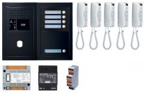 Pack GT audio 5 BP programmé avec platine façade noire satin (GTBA5EB)