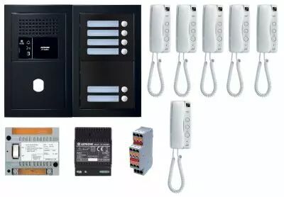 Pack GT audio 6 BP programm� avec platine fa�ade noire satin (GTBA6EB)