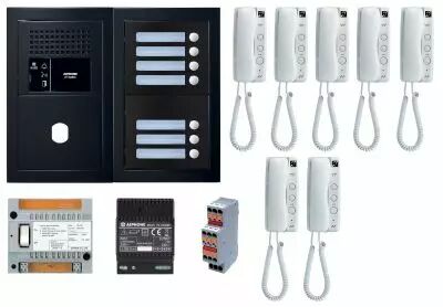Pack GT audio 7 BP programm� avec platine fa�ade noire satin (GTBA7EB)