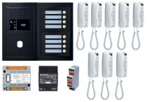 Pack GT audio 8 BP programmé avec platine façade noire satin (GTBA8EB)