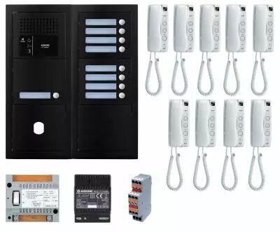 Pack GT audio 9 BP programm� avec platine fa�ade noire satin (GTBA9EB)