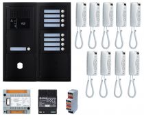 Pack GT audio 9 BP programmé avec platine façade noire satin (GTBA9EB)