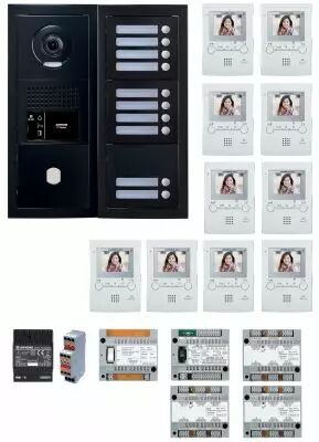 Pack GT vid�o 10 BP programm� avec platine fa�ade noire satin (GTBV10EB)