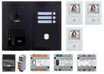 Pack GT vidéo 3 BP programmé avec platine façade noire satin (GTBV3EB)