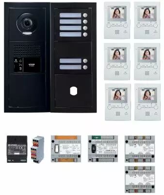 Pack GT vid�o 6 BP programm� avec platine fa�ade noire satin (GTBV6EB)