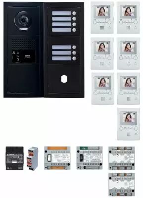 Pack GT vid�o 7 BP programm� avec platine fa�ade noire satin (GTBV7EB)