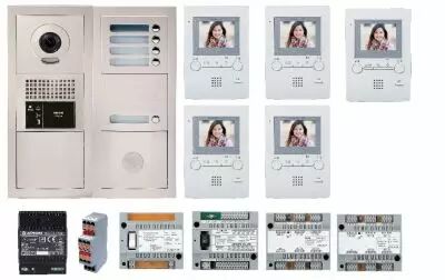 Pack vid�o 5 bp encastr�, module vigik, centrales, 2 gt4z, 5 gt1m3l & alim. (GTBV5E)