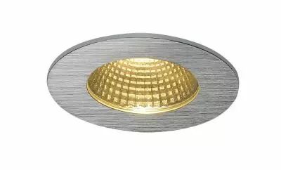 PATTA-I, encastr� de plafond int�rieur/ext�rieur, rond, alu bross�, LED, 11W, 3000K, IP20/IP65, RT 2012, variable Triac (114426)