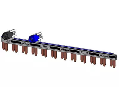 Peigne horizontal 1P+N 63A  12 dents + bornier (19096)