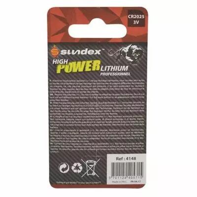piles lithium  cr 2025  3v sundex x 2  40-240 (4148)