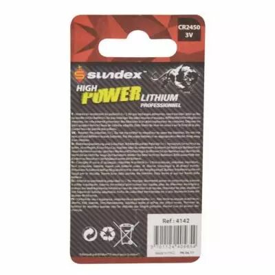 piles lithium  cr 2450  3v sundex x 2  40-240 (4142)