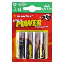 piles lr6 aa pack 4 super alcalines 12-48 sundex (x10) (4101)