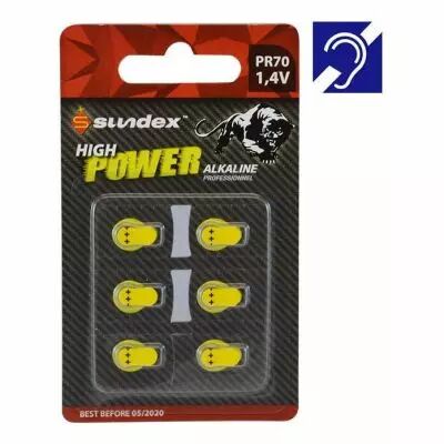 pilespr701,4v pack x 6 super alcaline sundex appareil auditif 10-120 (4123)