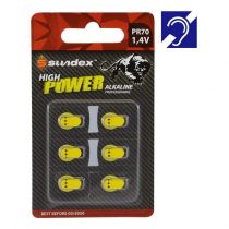 pilespr701,4v pack x 6 super alcaline sundex appareil auditif 10-120 (4123)