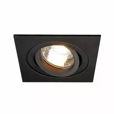 PIREQ, encastr� de plafond int�rieur, carr�, noir mat, GU10/QPAR51, 50W max (199990)