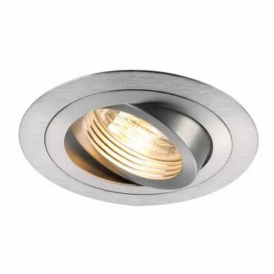 PIREQ, encastr� de plafond int�rieur, rond, alu bross�, GU10/QPAR51, 50W max (199986)