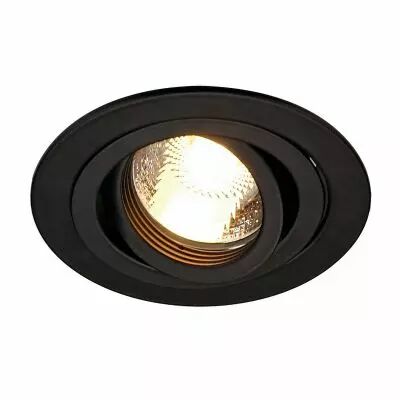 PIREQ, encastr� de plafond int�rieur, rond, noir mat, GU10/QPAR51, 50W max (199980)