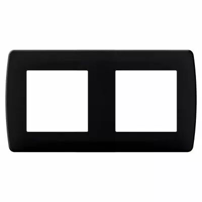 Plaque anthracite 2 postes (61997)