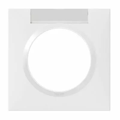 Plaque carr�e dooxie 1 poste finition blanc avec porte-�tiquette (600942)