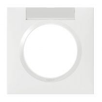 Plaque carrée dooxie 1 poste finition blanc avec porte-étiquette (600942)