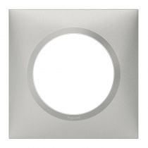 Plaque carrée dooxie 1 poste finition effet aluminium (600851)