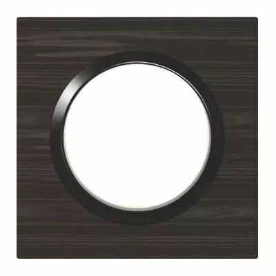 Plaque carr�e dooxie 1 poste finition effet bois �b�ne (600881)