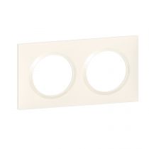 Plaque carrée dooxie 2 postes finition blanc - emballage blister (600902)