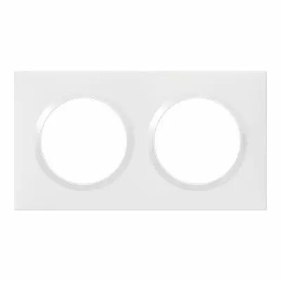 Plaque carr�e dooxie 2 postes finition blanc (600802)