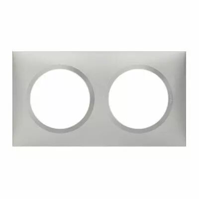 Plaque carr�e dooxie 2 postes finition effet aluminium (600852)