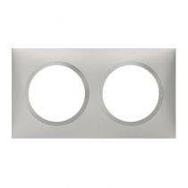 Plaque carrée dooxie 2 postes finition effet aluminium (600852)