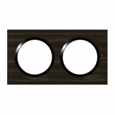 Plaque carr�e dooxie 2 postes finition effet bois �b�ne (600882)