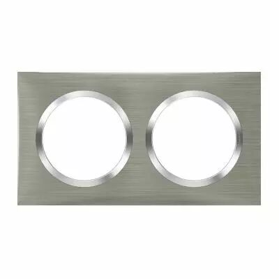 Plaque carr�e dooxie 2 postes finition effet inox bross� (600872)