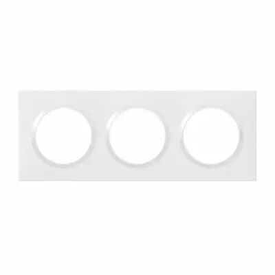 Plaque carr�e dooxie 3 postes finition blanc (600803)