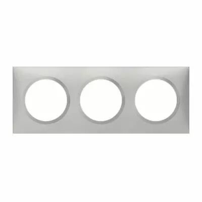 Plaque carr�e dooxie 3 postes finition effet aluminium (600853)