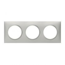 Plaque carrée dooxie 3 postes finition effet aluminium (600853)