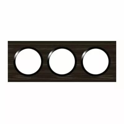 Plaque carr�e dooxie 3 postes finition effet bois �b�ne (600883)