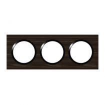 Plaque carrée dooxie 3 postes finition effet bois ébène (600883)