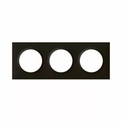 Plaque carr�e dooxie 3 postes finition noir velours (600863)