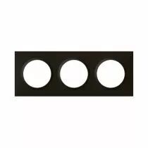 Plaque carr&eacute;e dooxie 3 postes finition noir velours (600863)